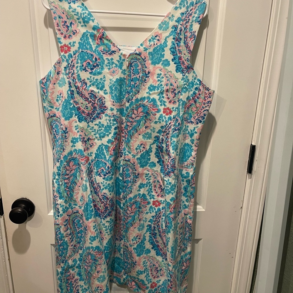Talbots Blue and Pink Sleeveless Dress 16p.    

006 - Picture 2 of 3